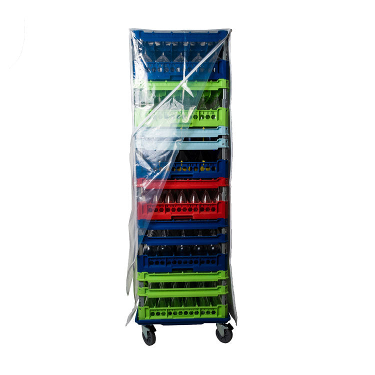 Commercial Warewasher Basket Trolley Plastic cover with two zips H 160